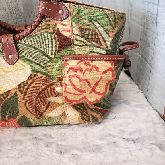 Fossil Canvas And Leather Tropical Handbag - Picture 7 of 16